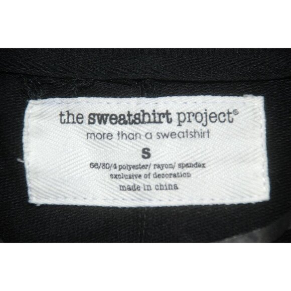 The Sweatshirt Project Ladies Black Blouse S Half Sleeve Button Accents Stretch - Picture 6 of 6